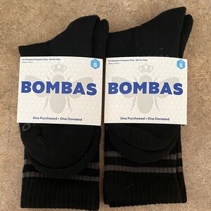 Bombas Unisex Black Casual Socks 2pr Size S